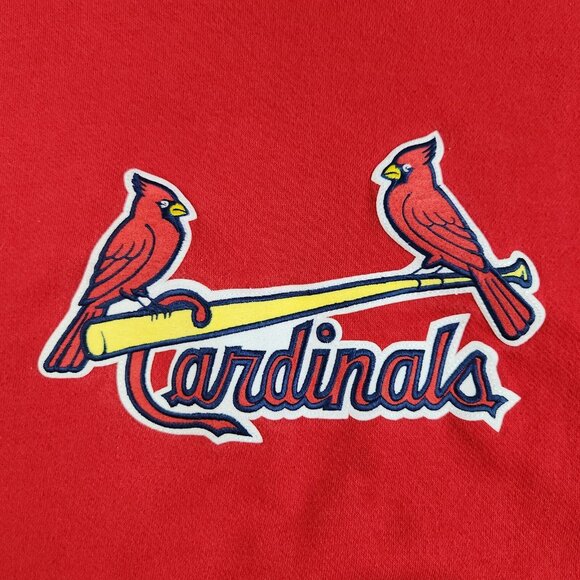MLB Majestic Pocket Jumper St Louis Cardinals Sweatshirt Hoodie Mens Large Red - Picture 3 of 8